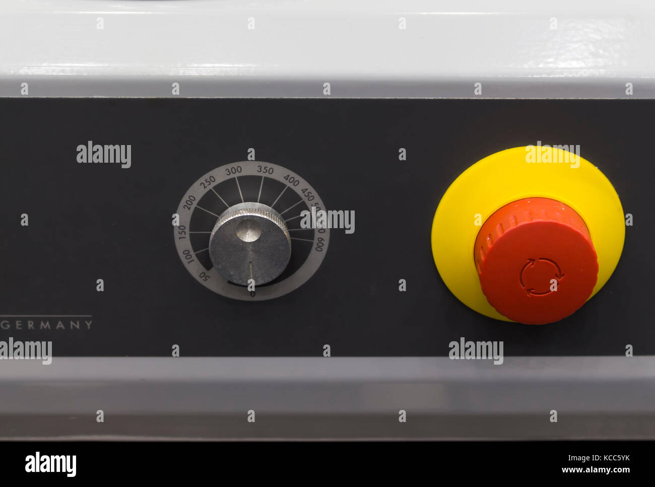 Control panel of  Polishing machine for laboratory ;preparation of specimens ;microstructure Stock Photo
