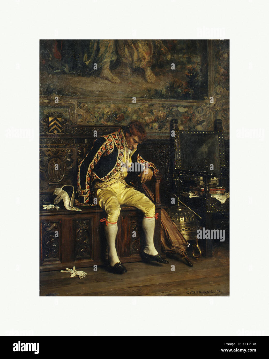 A Footman Sleeping, 1871, Oil on wood, 13 3/4 x 10 1/4 in. (34.9 x 26
