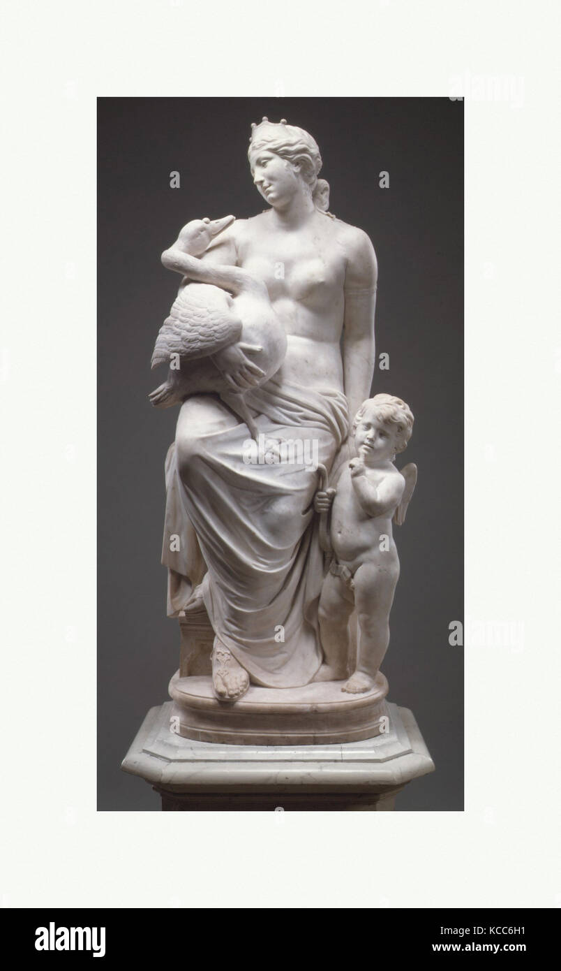 Leda and the Swan, ca. 1640–50, French, Paris, White marble, Height: 62 in. (157.5 cm), Sculpture, Jacques Sarazin (French Stock Photo