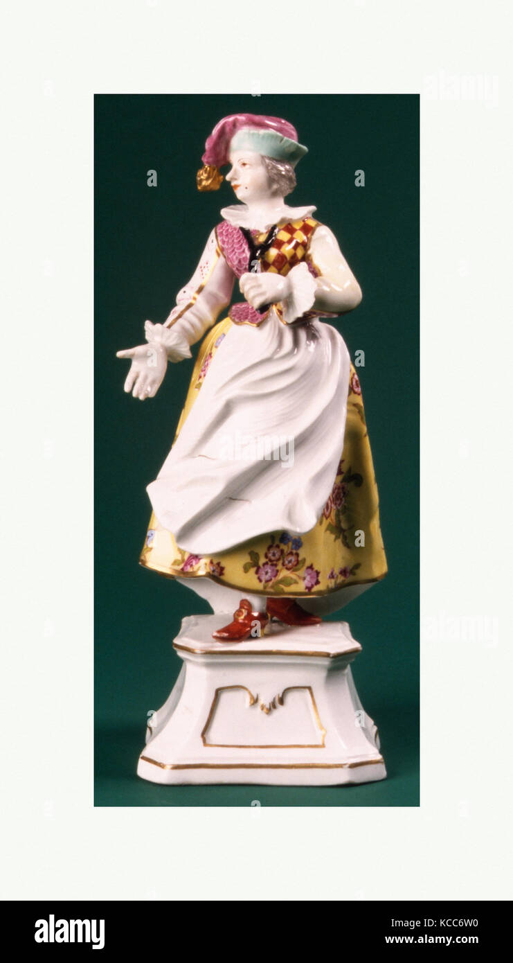 Columbine, ca. 1750–53, German, Höchst, Hard-paste porcelain, Height: 8 1/2 in. (21.6 cm), Ceramics-Porcelain Stock Photo