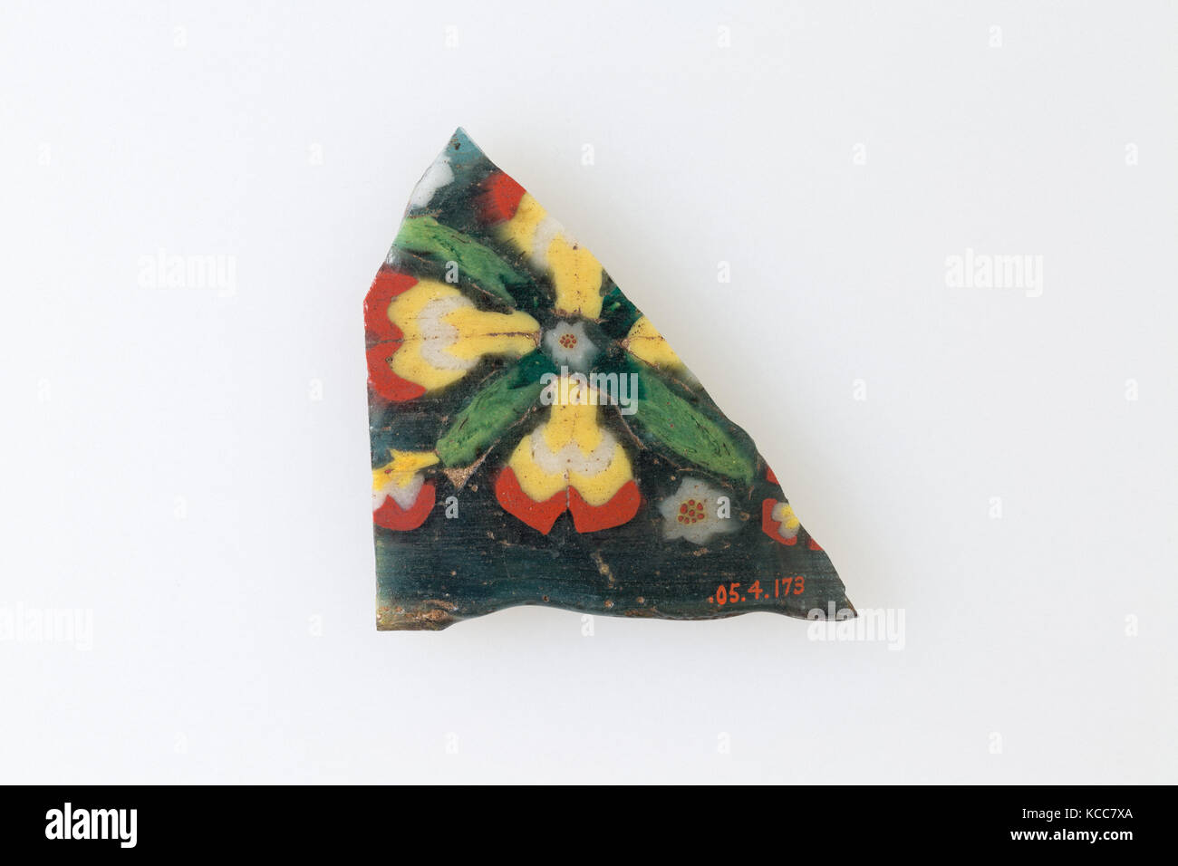 Fragment of floral plaque, Ptolemaic Period–Roman Period, 100 BC–100 AD, From Egypt, Middle Egypt, Oxyrhynchus (Bahnasa), EEF Stock Photo