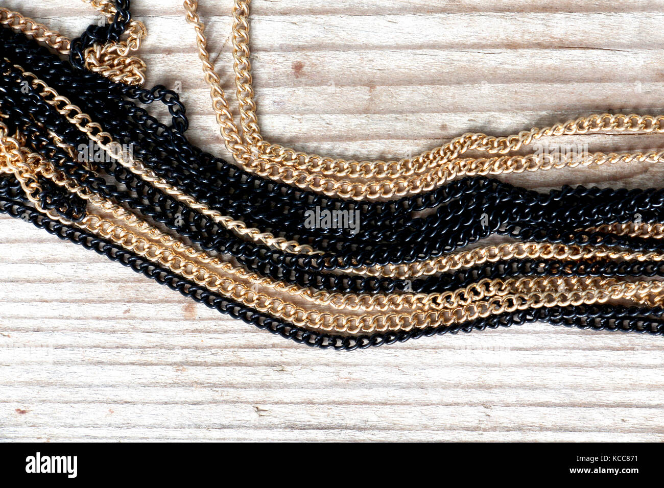Necklace with Beads in Brown and White. White background. Stock Photo