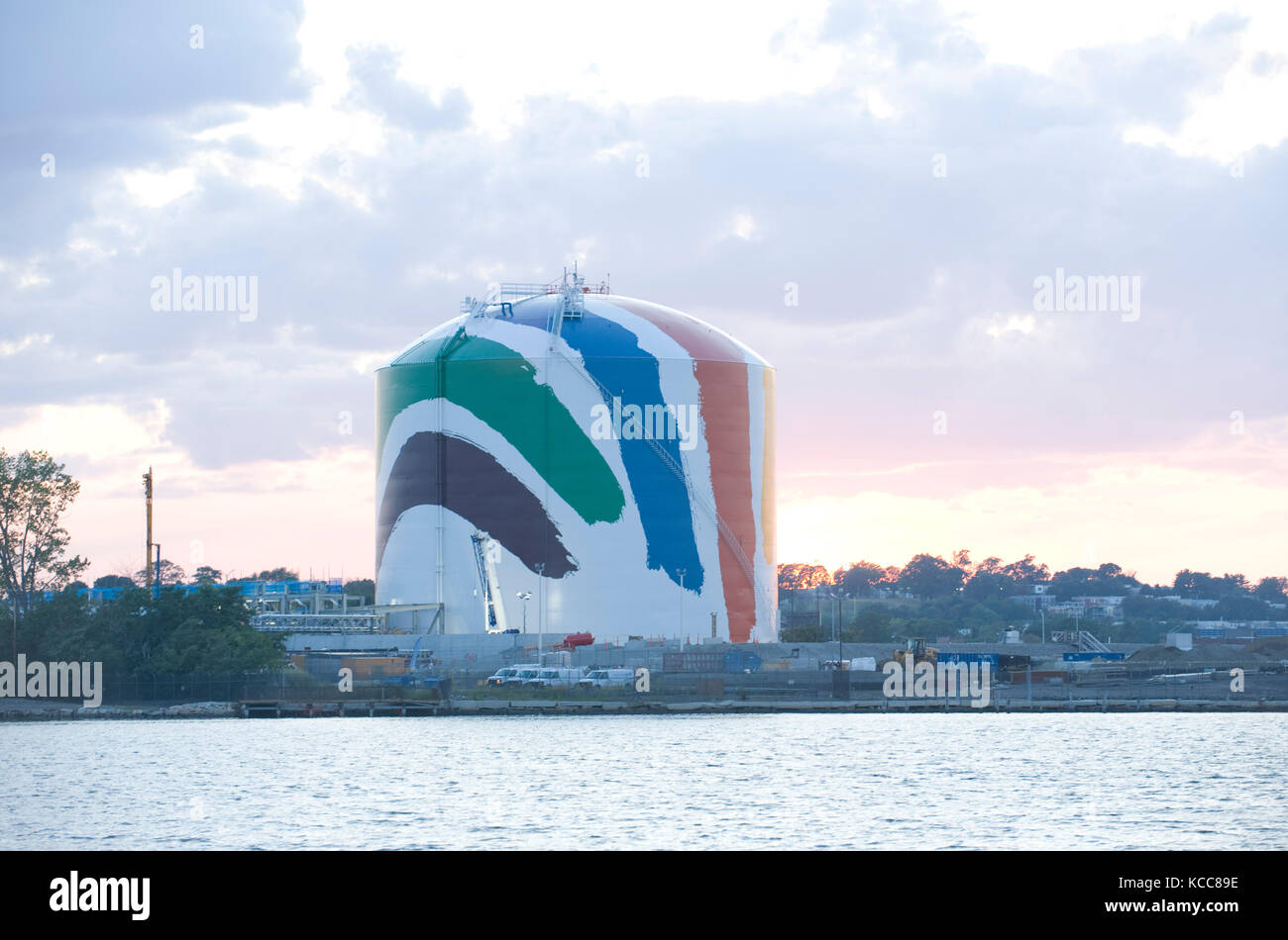 The Gas Tank in Dorchester, Boston Stock Photo Alamy