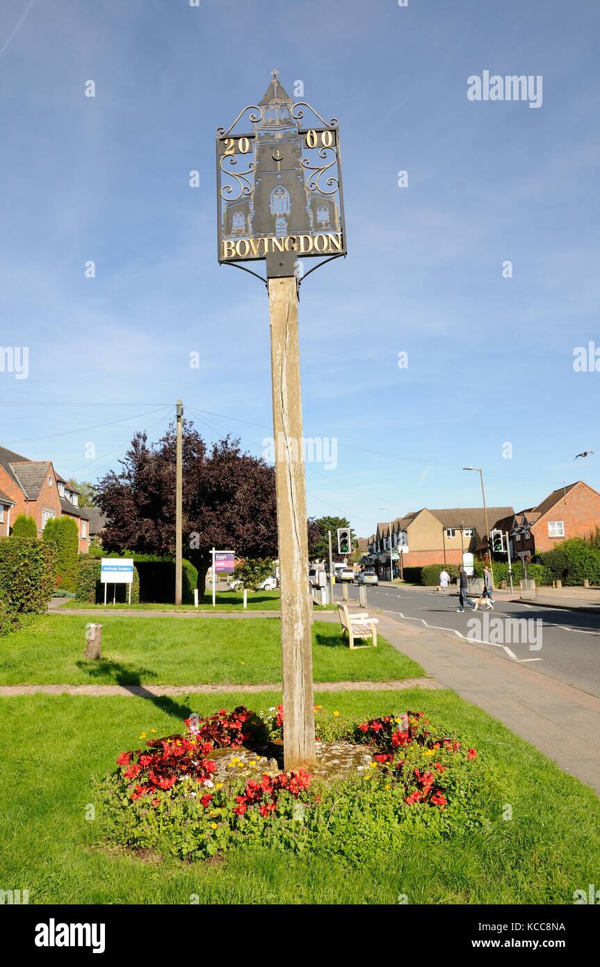 Village sign, Bovingdon, Hertfordshire Stock Photo Alamy
