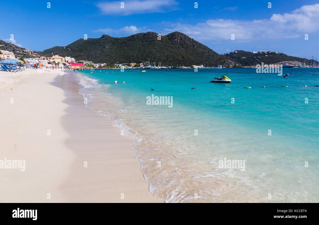 Great Bay beach, Philipsburg, St Maarten Stock Photo