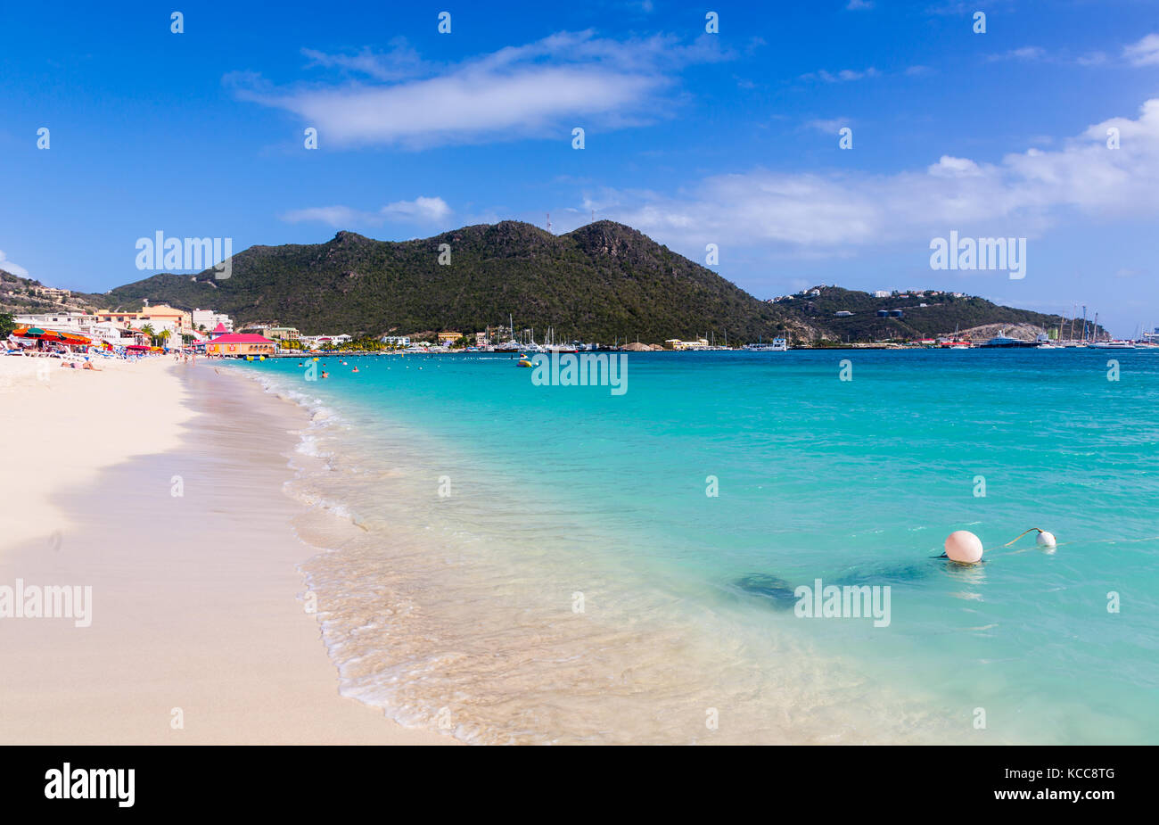 Great Bay beach, Philipsburg, St Maarten Stock Photo