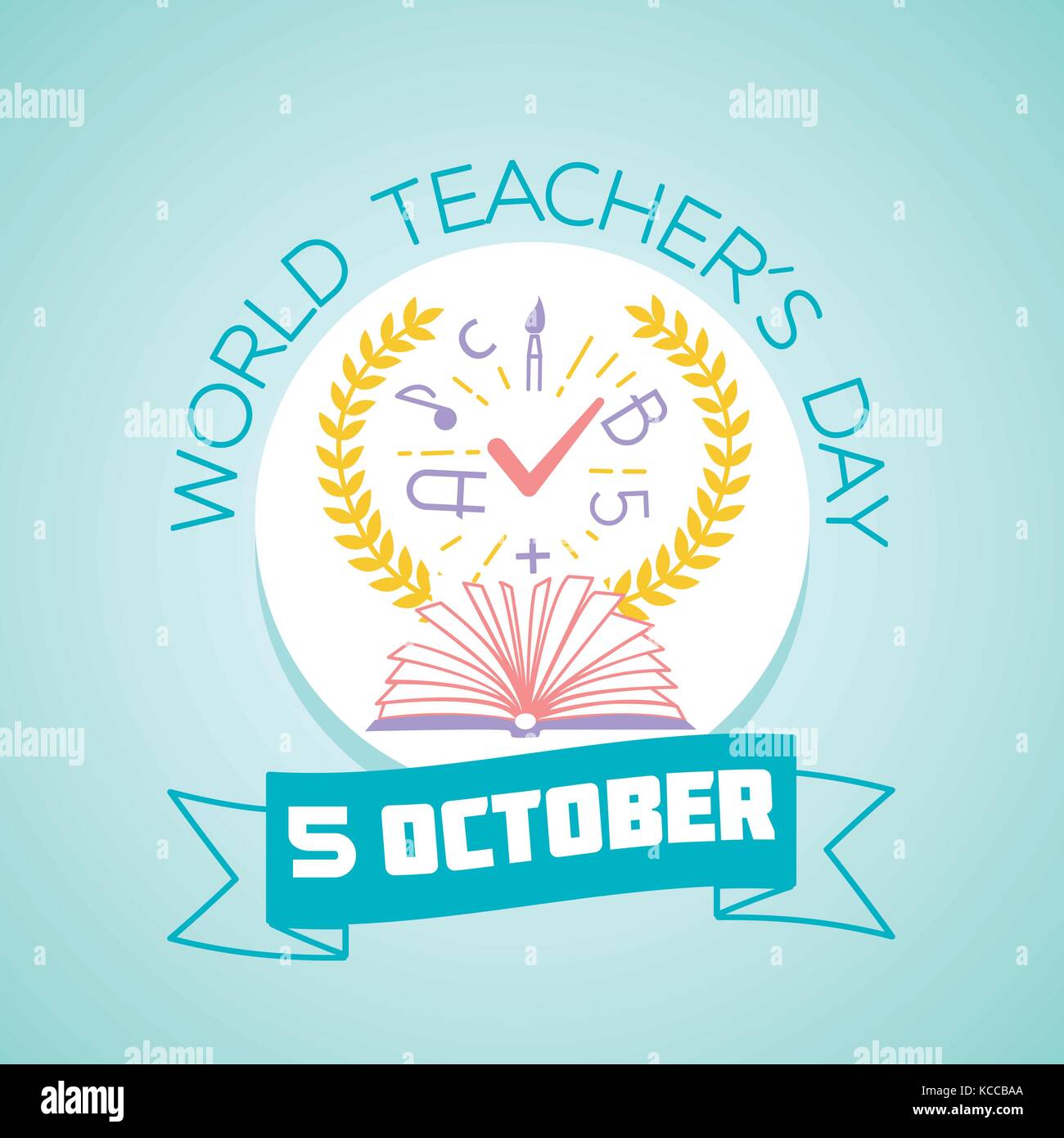 Calendar for each day on october 5. Greeting card. Holiday world