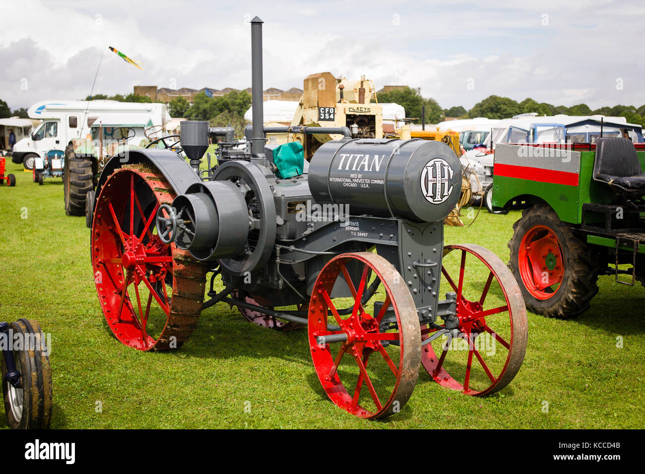 International Harvester Company Titan tractor on display at an English show Stock Photo