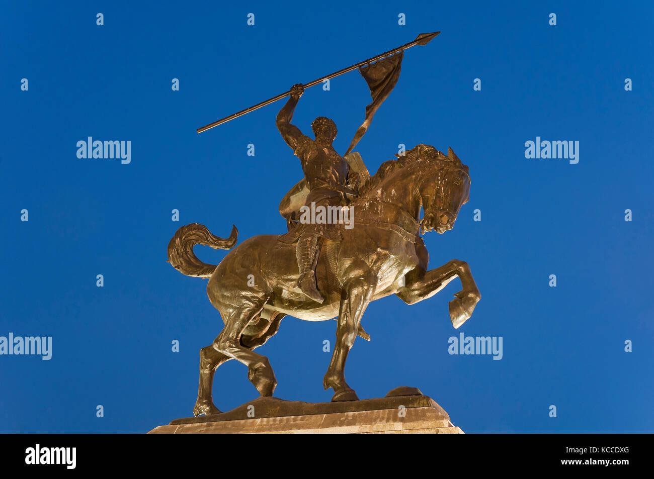 Equestrian statue of El Cid Campeador, Seville, Region of Andalusia, Spain, Europe Stock Photo