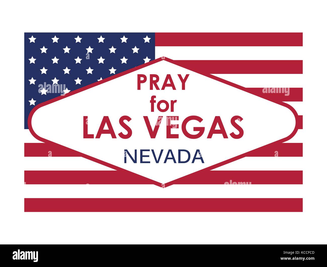 Pray for Las Vegas. Flag usa. Vector illustration Stock Vector