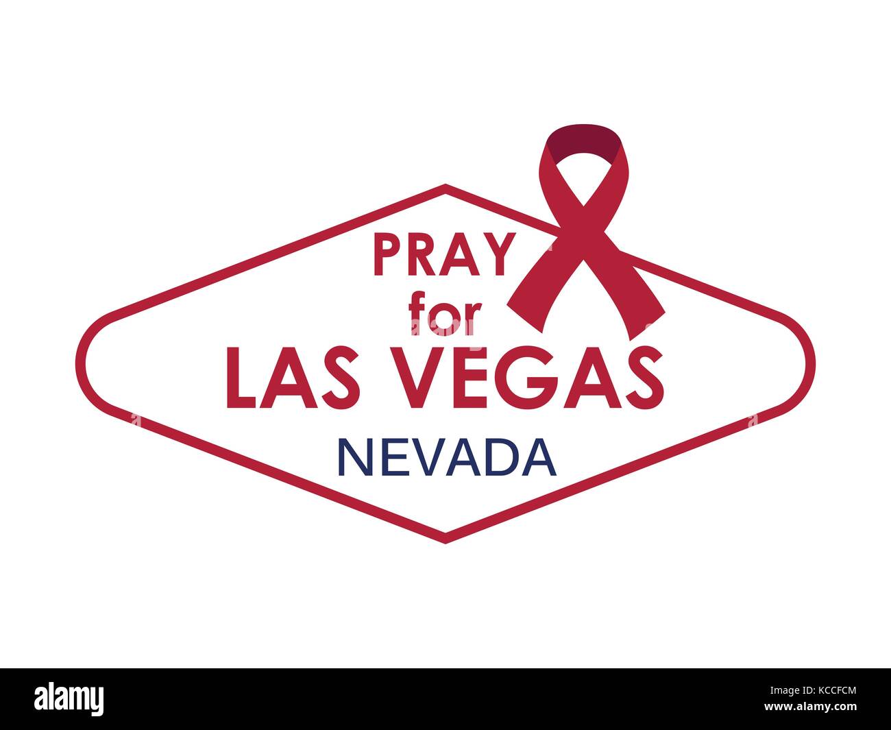 Pray for Las Vegas. Symbol and ribbon. Vector illustration Stock Vector