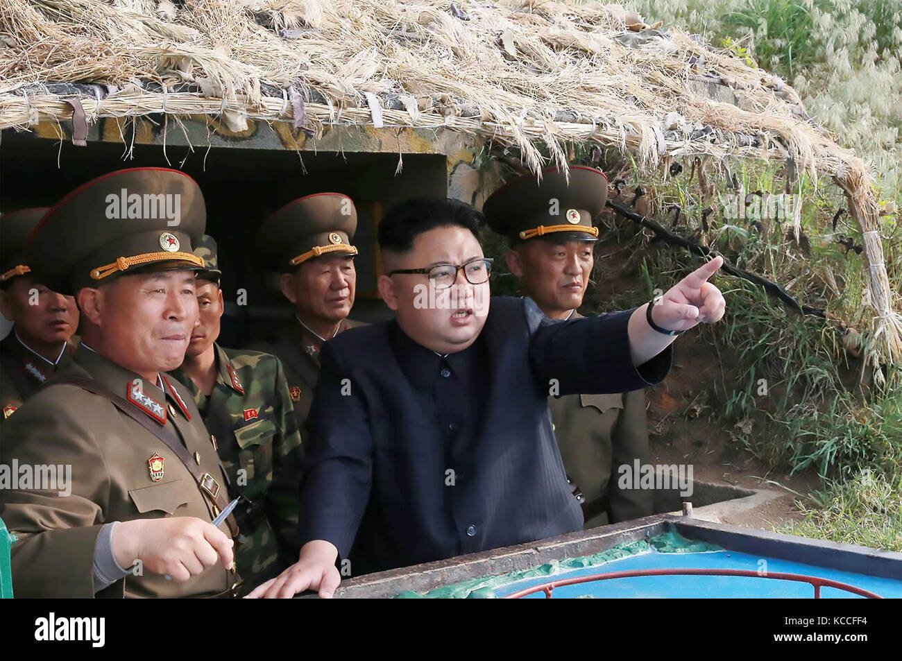 KIM JONG UN North Korean leader inspects a tank force on Jangjae Island in the spring of 2017. Photo: KCNA (North Korean Central News Agency Stock Photo