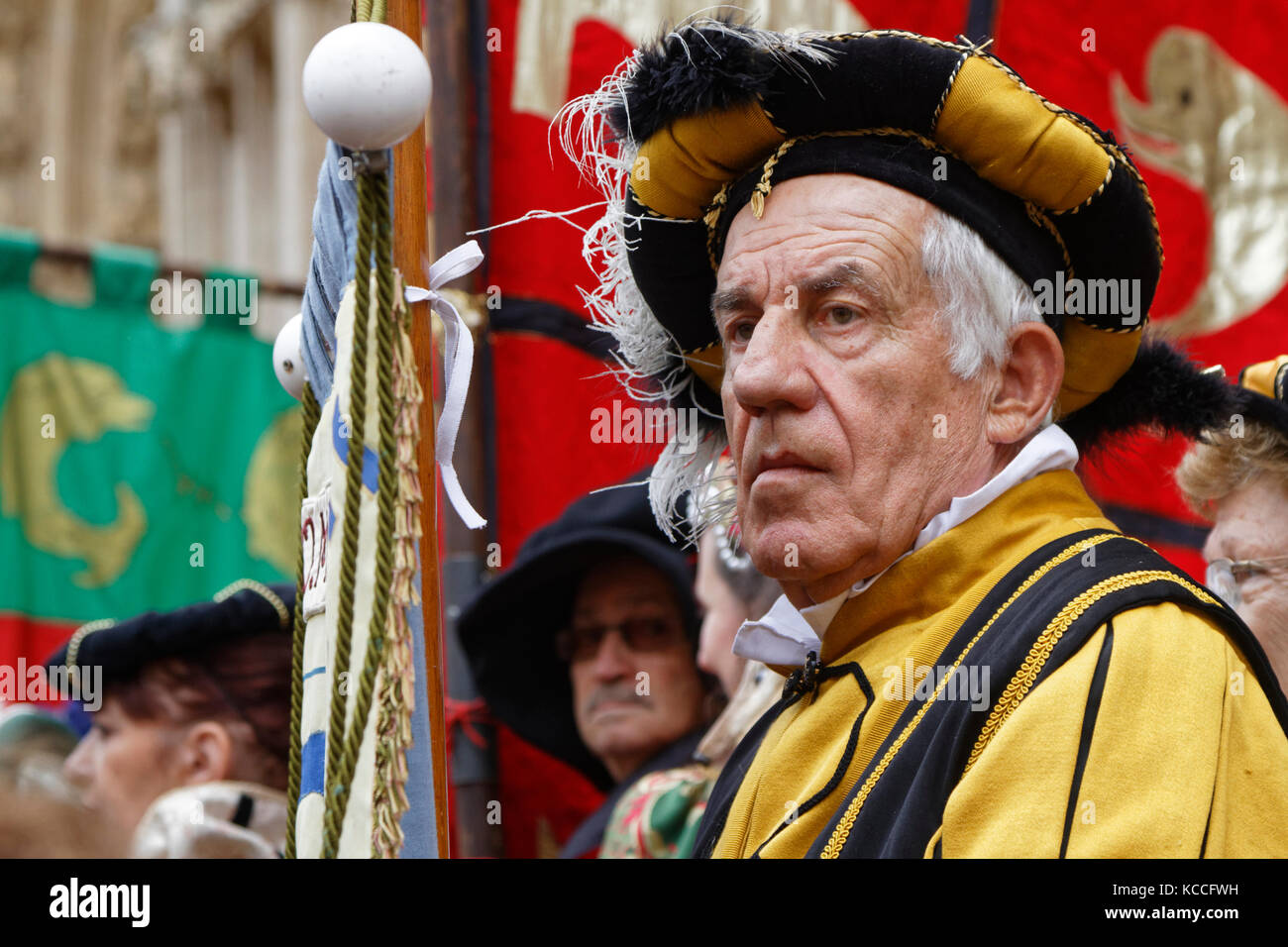 LYON, France, May 13, 2017 : Disguised people in Renaissance clothes in ...