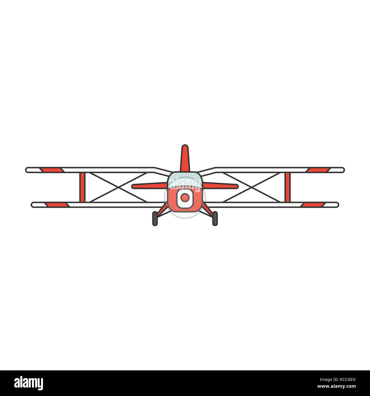 Vector illustration of an airplane biplane model a white background. Aircraft topic. Stock Vector