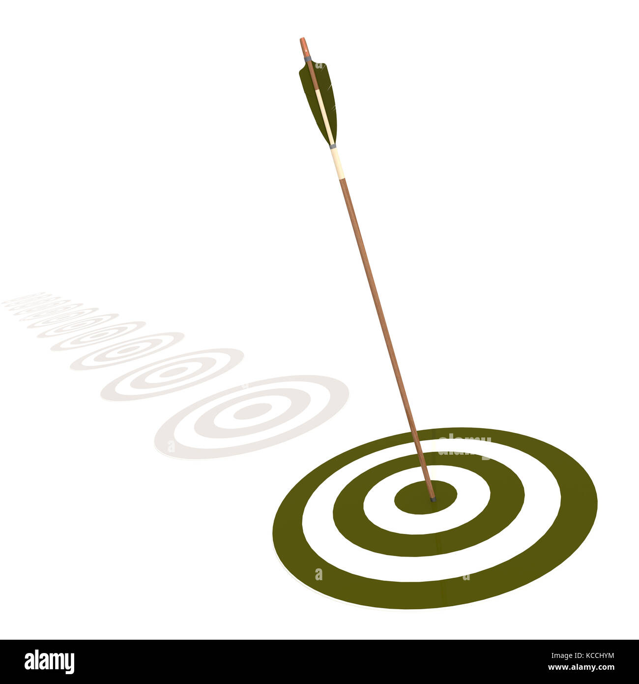 Arrow hitting the center of a green target image with hires rendered artwork that could be used