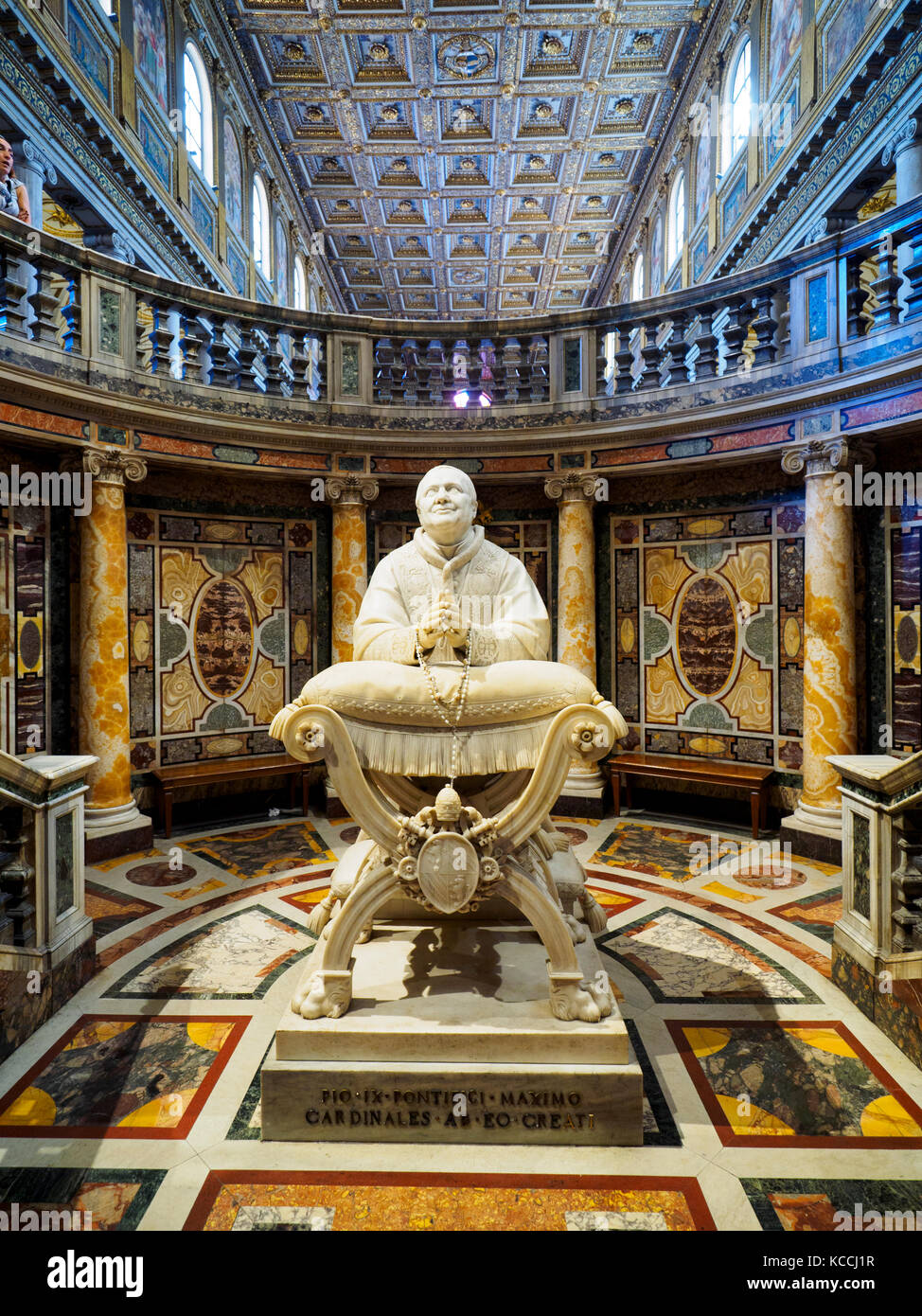 Statue of Pius IX in the Basilica di Santa Maria Maggiore - Rome, Italy Stock Photo