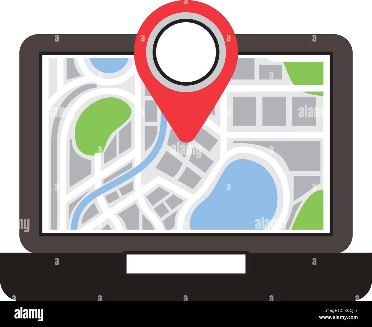 laptop application technology navigation pin map Stock Vector Image ...