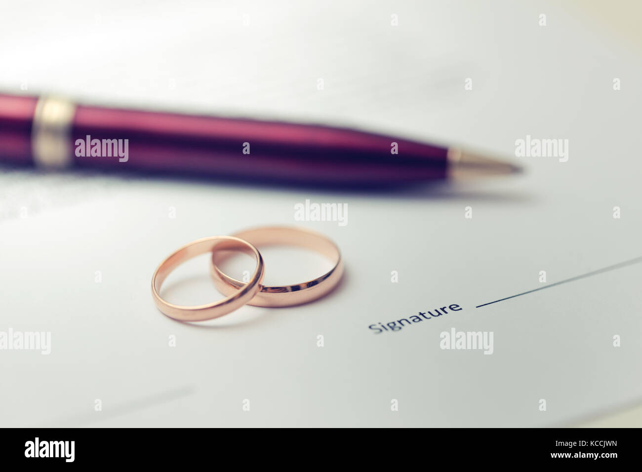 marriage contract Stock Photo