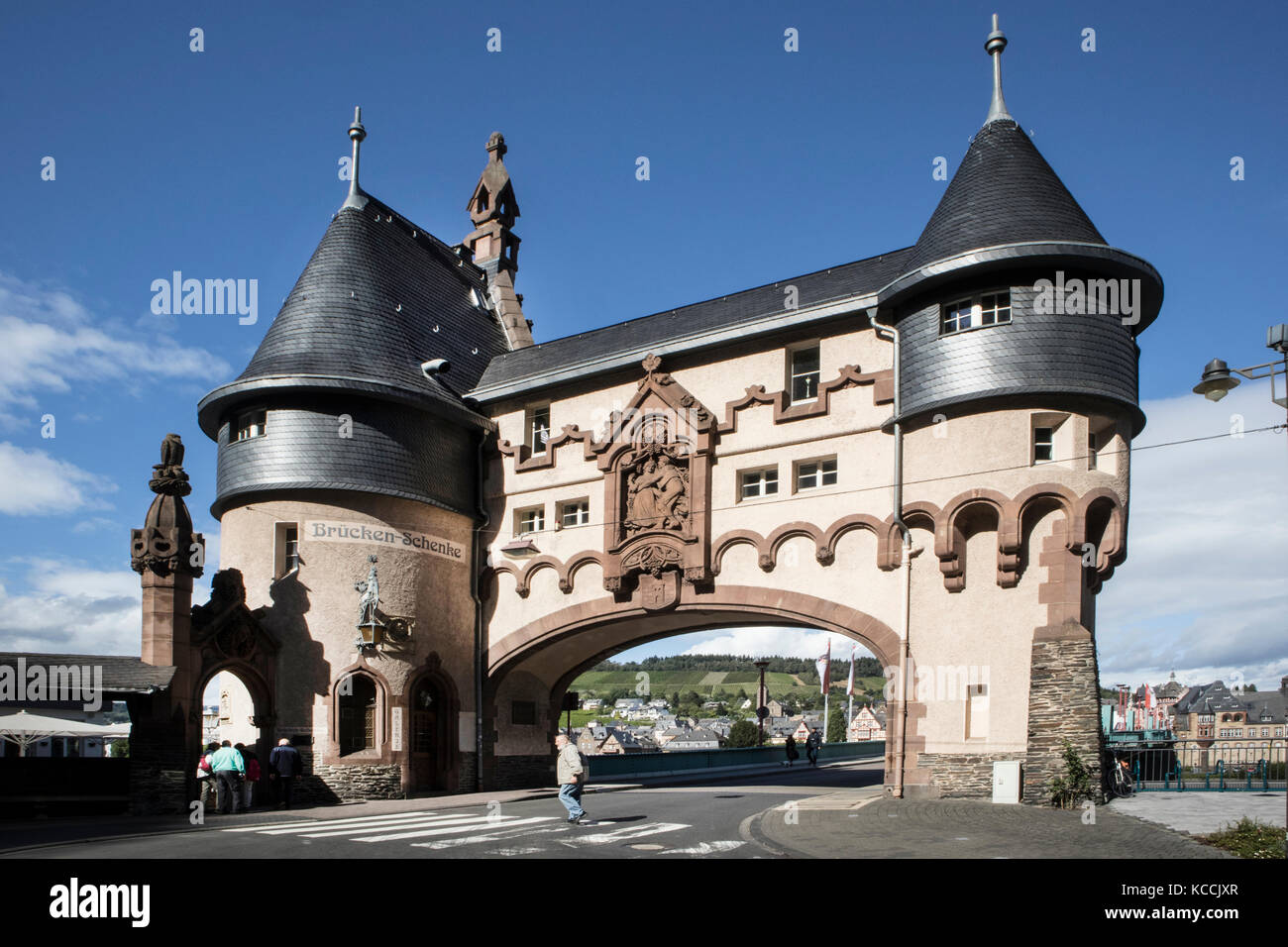 Entrance towers to the town of Traben-Trarbach, in the Mosel Valley, Germany Stock Photo