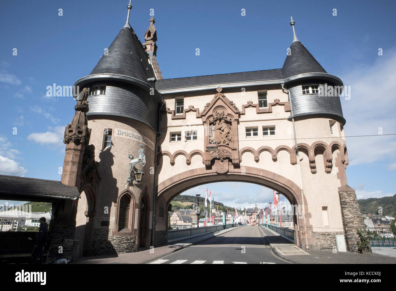 Entrance towers to the town of Traben-Trarbach, in the Mosel Valley, Germany Stock Photo