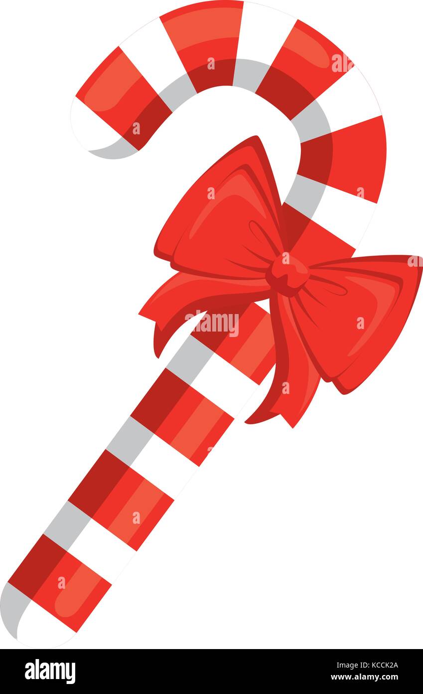 merry christmas cane with bow vector illustration design Stock Vector ...