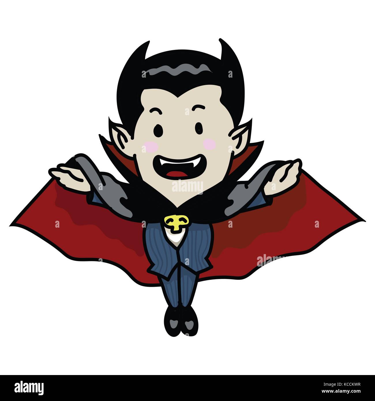 Cute Halloween Vampire, Cartoon Vampire evil icon. Vector Character Design Stock Vector