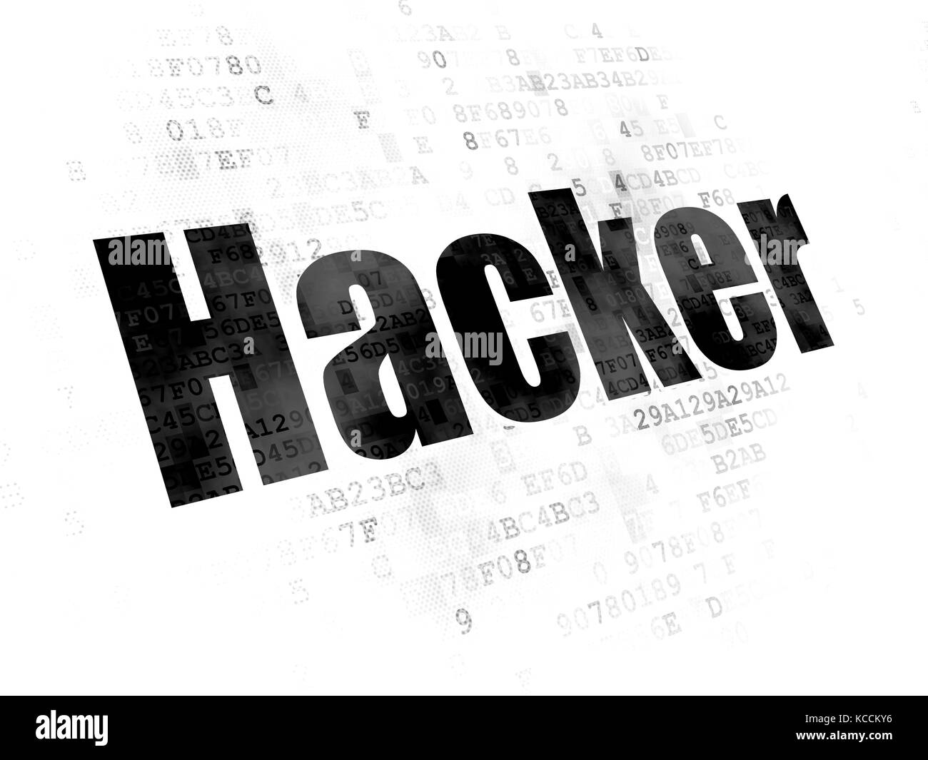 Computer hacker attack black background Black and White Stock Photos ...