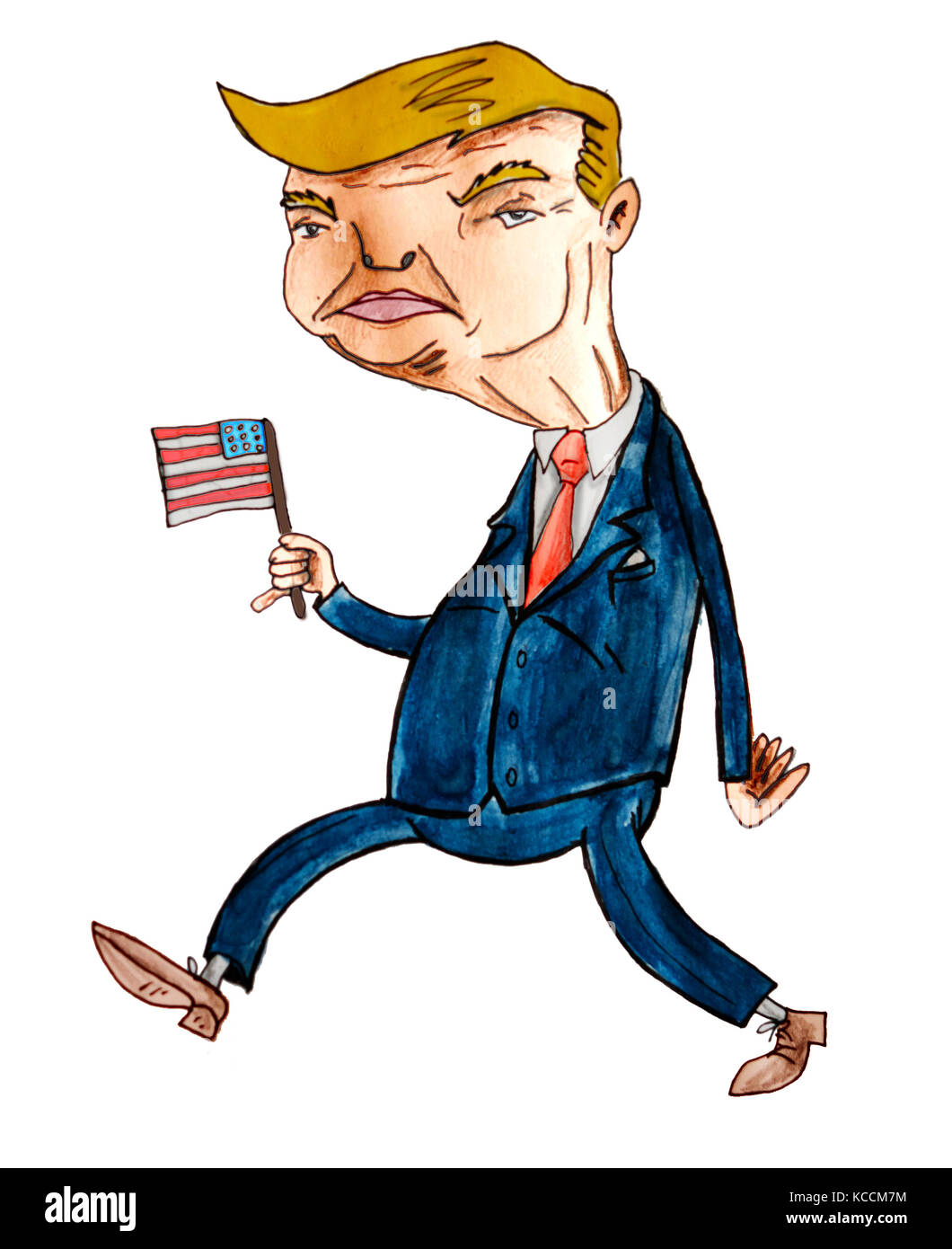Donald Trump American Presodent charicature cartoon Stock Photo