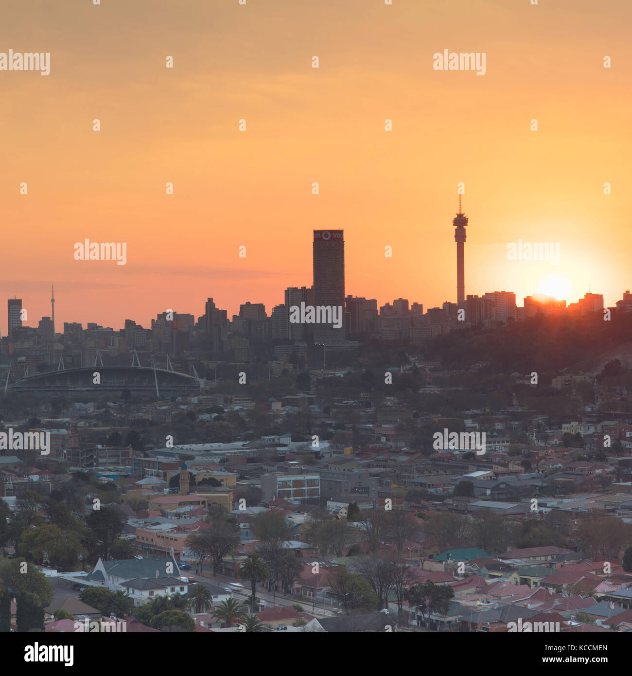 View of skyline at sunset, Johannesburg, Gauteng, South Africa Stock Photo Alamy