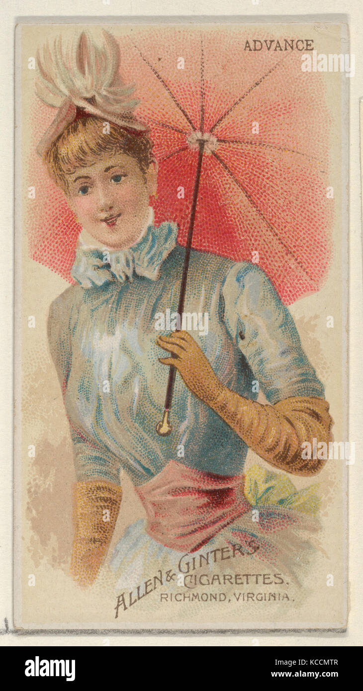 Advance, from the Parasol Drills series (N18) for Allen & Ginter Cigarettes Brands, 1888 Stock Photo