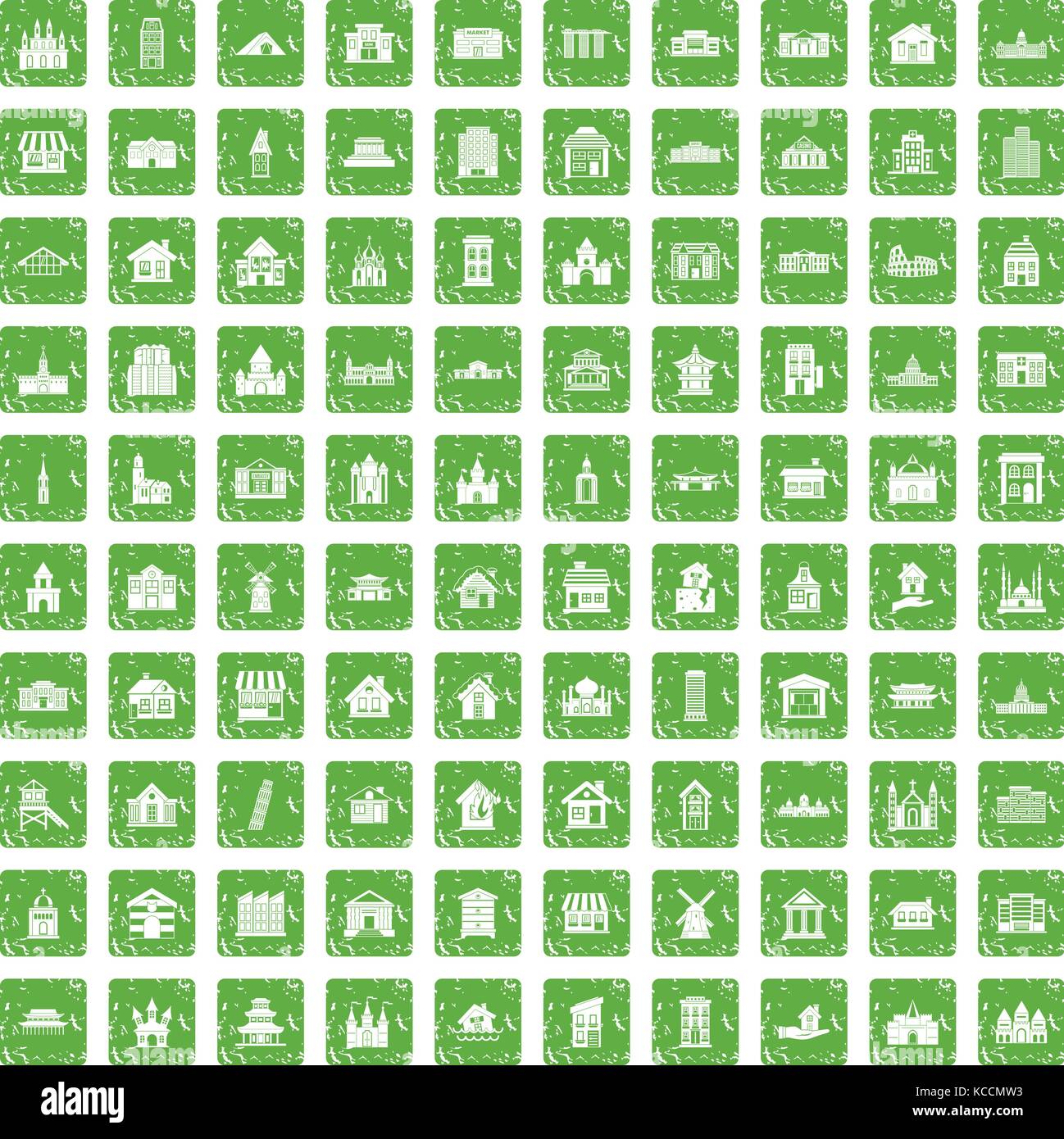 100 building icons set grunge green Stock Vector Image & Art - Alamy