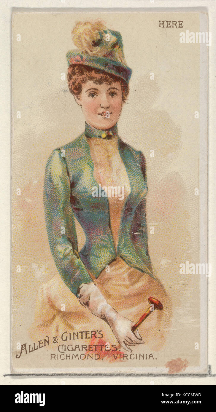 Here, from the Parasol Drills series (N18) for Allen & Ginter Cigarettes Brands, 1888 Stock Photo