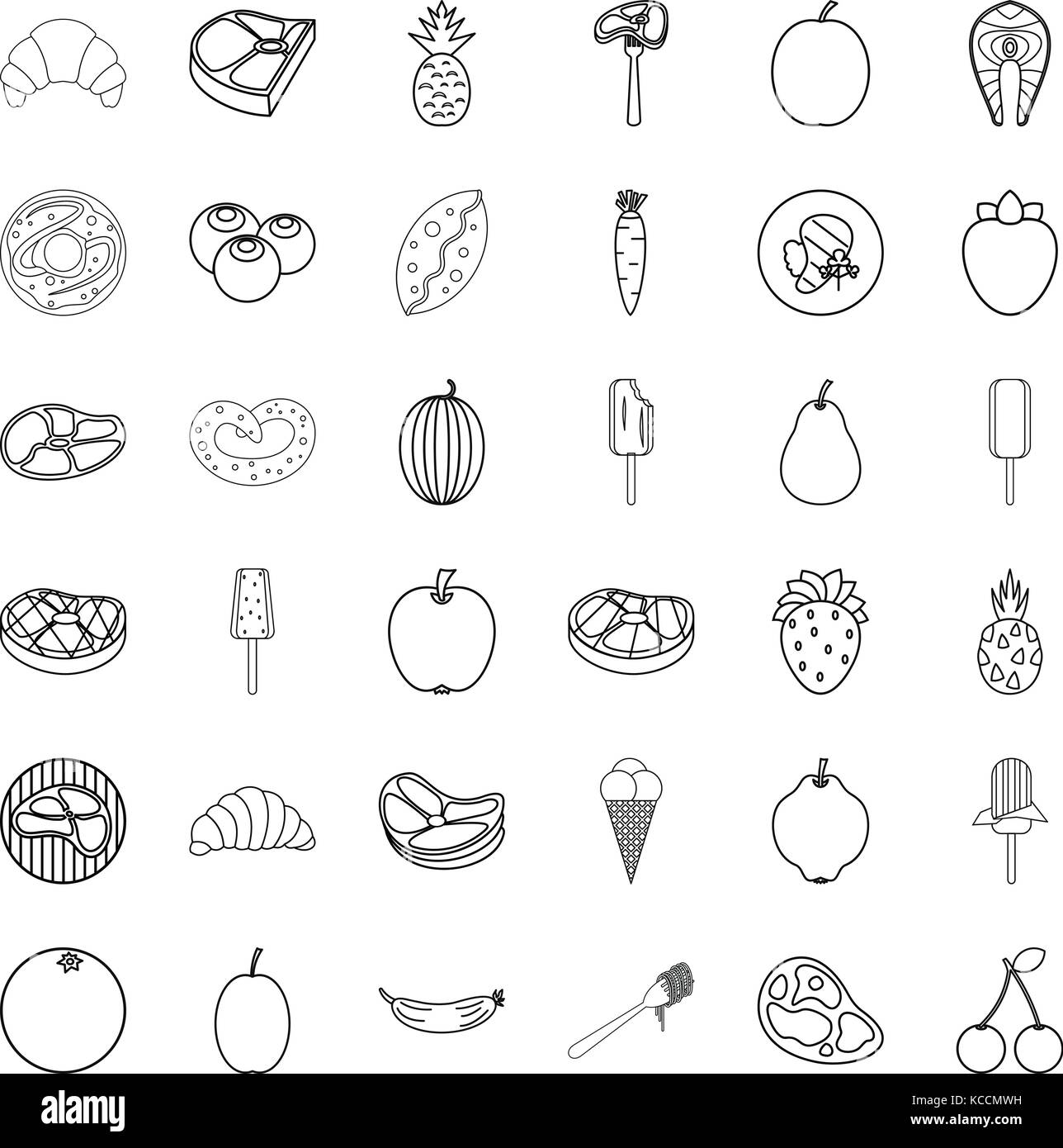 Breakfast icons set, outline style Stock Vector Image & Art - Alamy