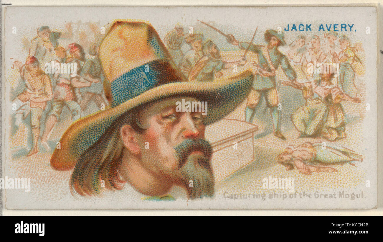 Jack Avery, Capturing Ship of the Great Mogul, from the Pirates of the Spanish Main series (N19) for Allen & Ginter Cigarettes Stock Photo