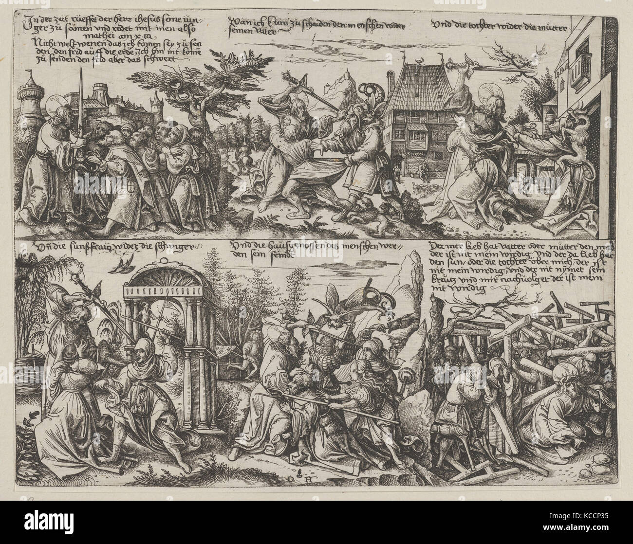 Scenes From Matthew 10 34 38 Daniel Hopfer 1490 1536 Stock