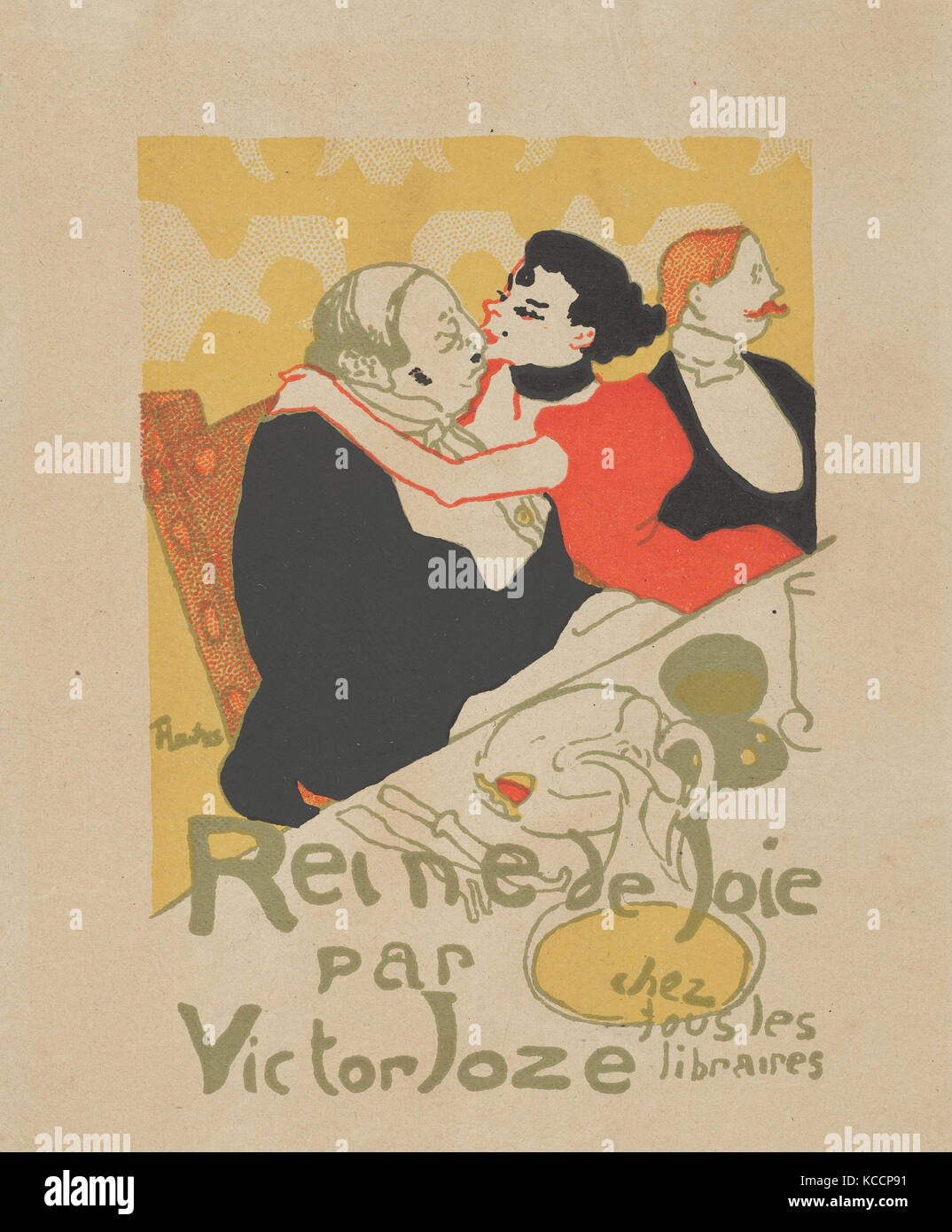 Reine de Joie, 1892, Color lithograph, reduced from poster, sheet: 6 1/4 x 5 1/2 in. (15.9 x 14 cm), Prints, Henri de Toulouse Stock Photo