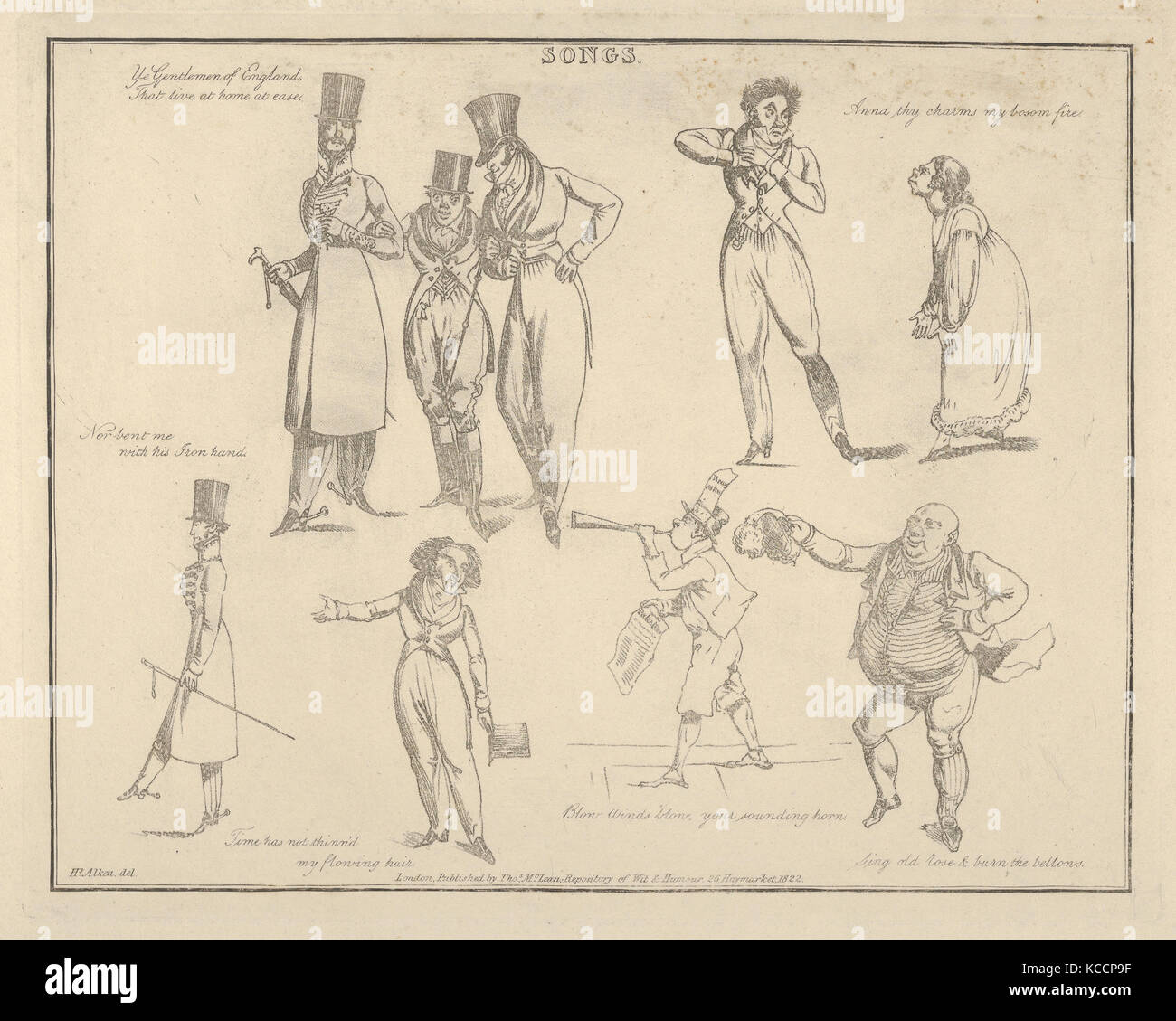 Songs: 'Ye Gentlemen of England That Live at Ease...', Henry Thomas Alken, 1822 Stock Photo