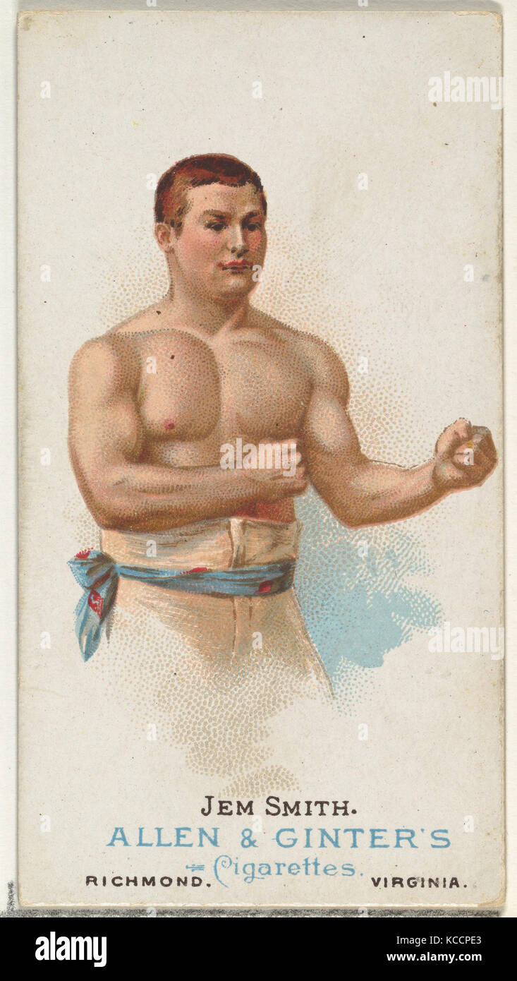 Jem Smith, Pugilist, from World's Champions, Series 1 (N28) for Allen & Ginter Cigarettes, 1887 Stock Photo