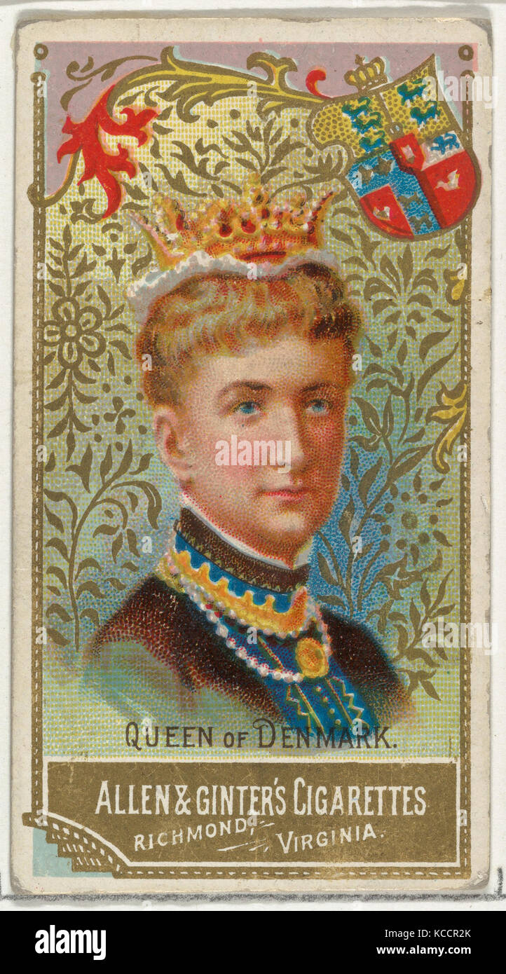 Queen of Denmark, from World's Sovereigns series (N34) for Allen & Ginter Cigarettes, 1889 Stock Photo