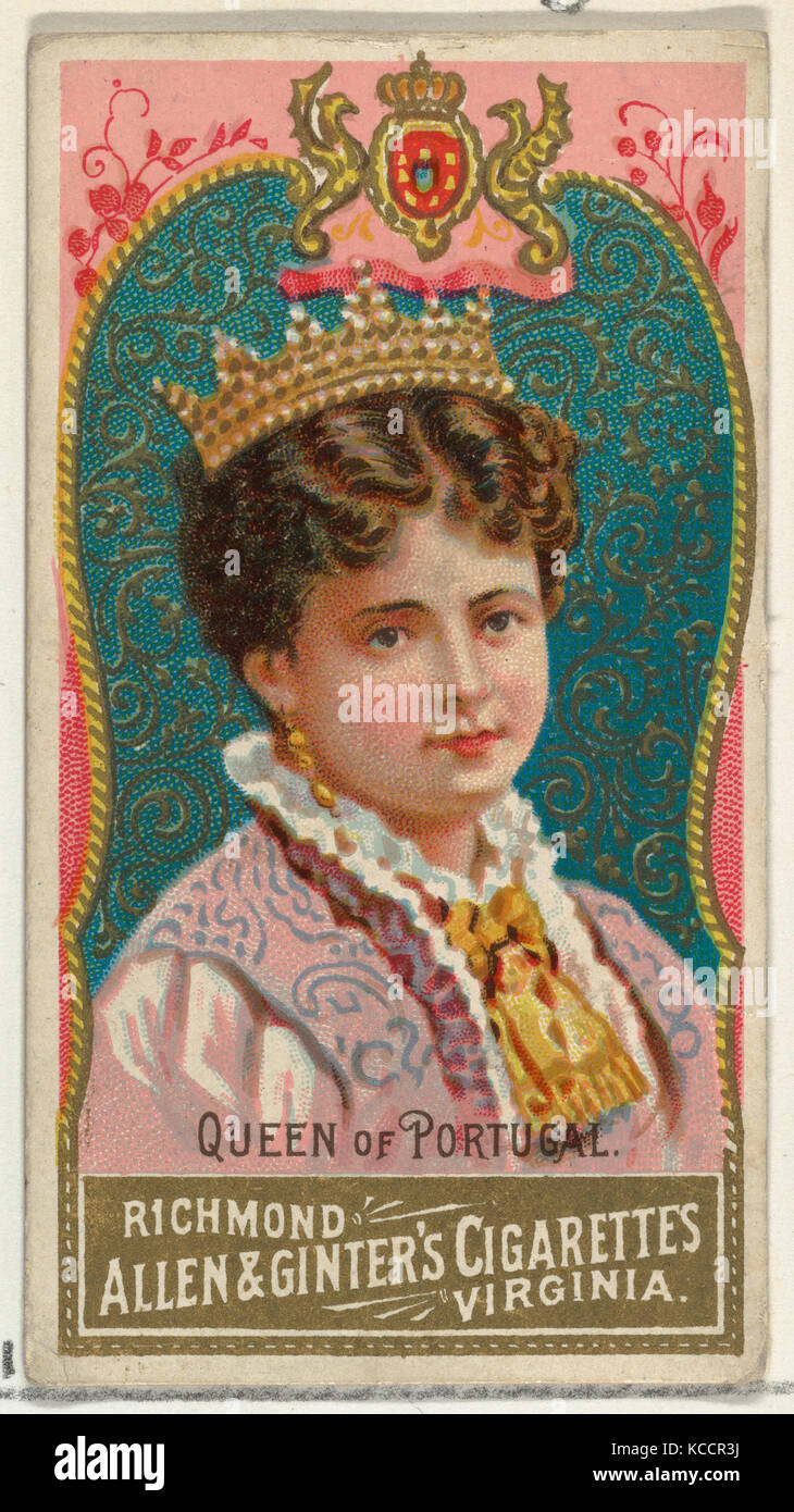 Queen of Portugal, from World's Sovereigns series (N34) for Allen & Ginter Cigarettes, 1889 Stock Photo