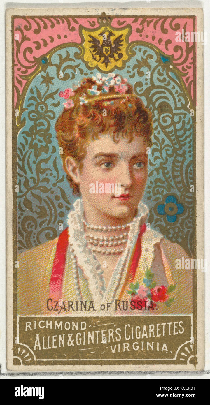 Czarina of Russia, from World's Sovereigns series (N34) for Allen & Ginter Cigarettes, 1889 Stock Photo