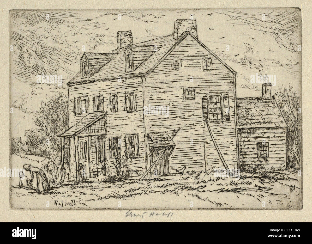 Drawings and Prints, Print, Old House–Staten Island, Artist, Ernest ...