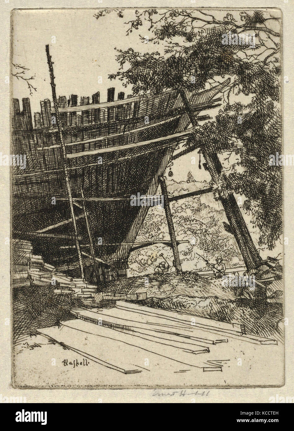 Drawings and Prints, Print, Ship'stem, Artist, Ernest Haskell, American, Woodstock, Connecticut 1876–1925 West Point, Maine Stock Photo