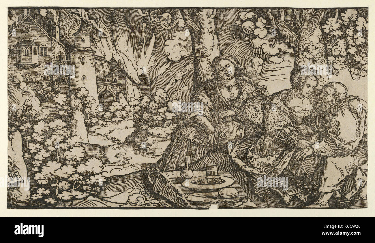 Drawings and Prints, Print, Lot and his Daughters, Artist, Hans Schäufelein, German, Nuremberg ca. 1480–ca. 1540 Nördlingen Stock Photo