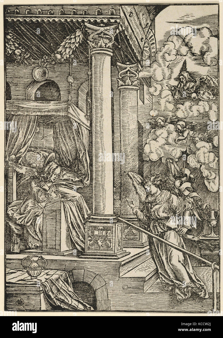 Drawings and Prints, Print, The Annunciation, Artist, Hans Schäufelein, German, Nuremberg ca. 1480–ca. 1540 Nördlingen Stock Photo