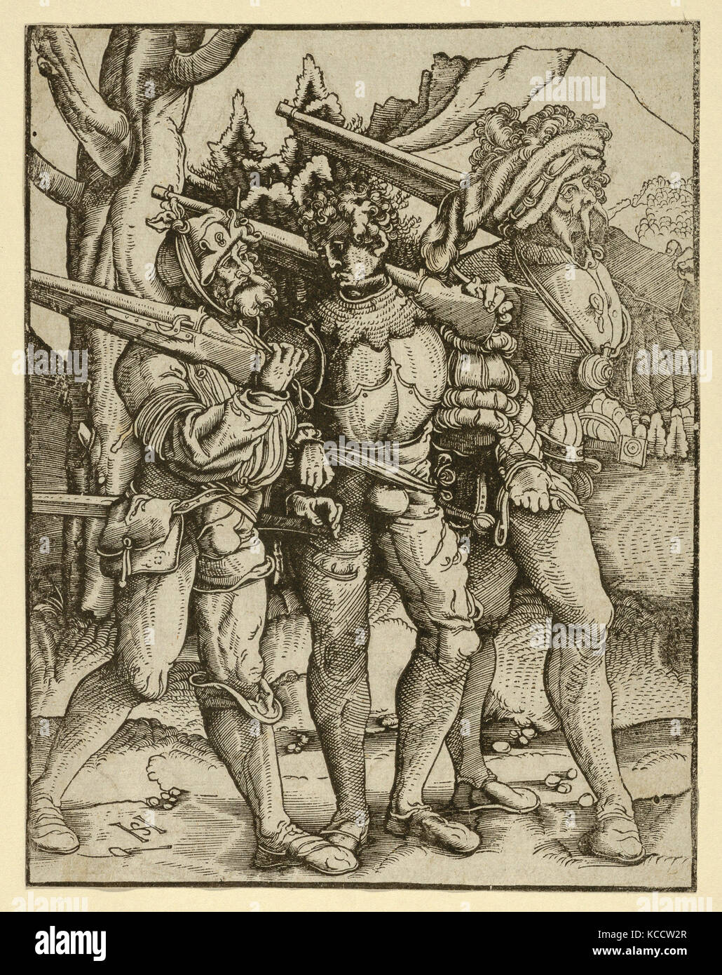 Drawings and Prints, Print, Three Musketeers, Artist, Hans Schäufelein, German, Nuremberg ca. 1480–ca. 1540 Nördlingen Stock Photo