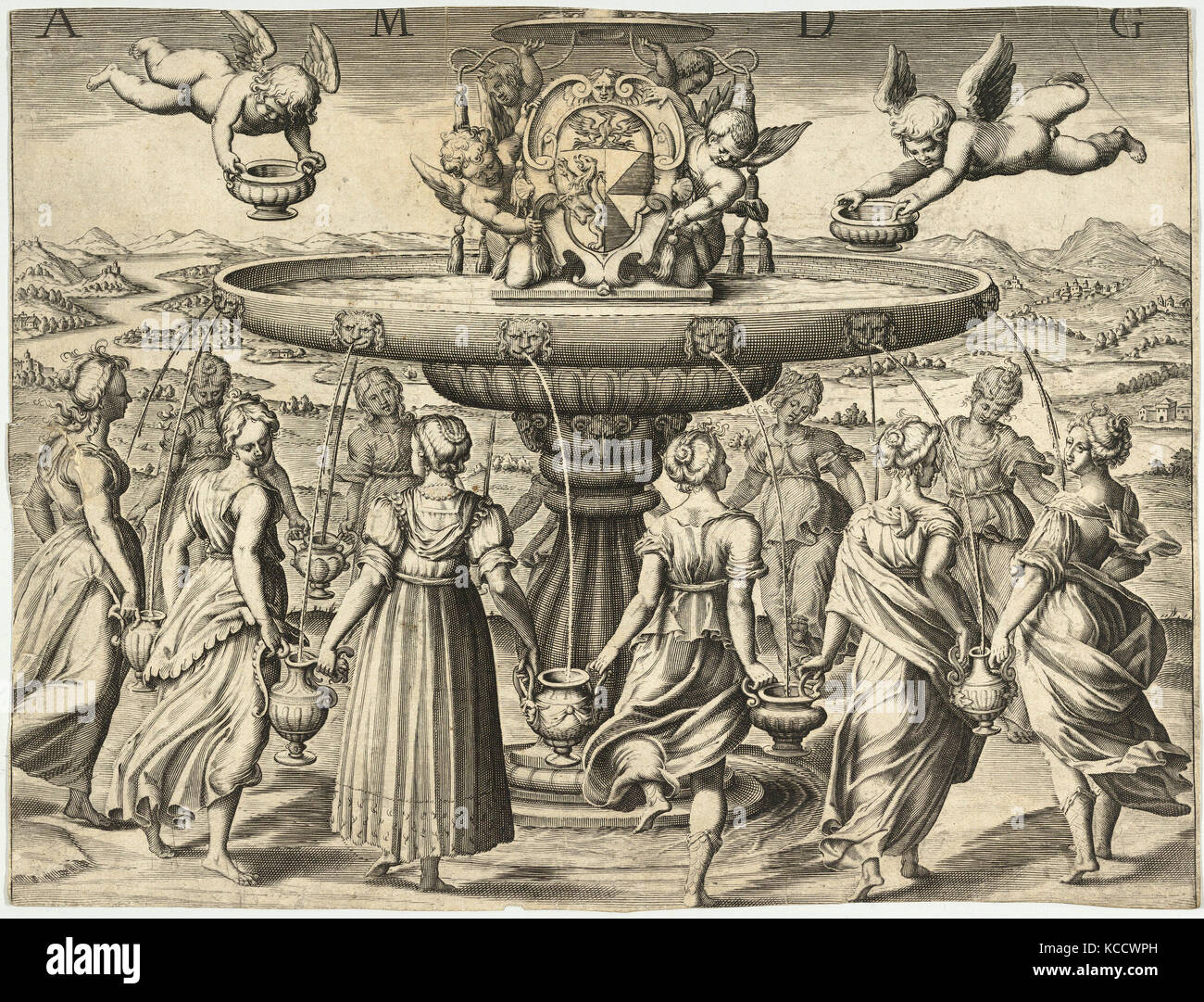 Drawings and Prints, Print, Allegory of a Cardinal, Artist, Matthaeus Greuter, German, Strassburg ca. 1566–1638 Rome, Greuter Stock Photo