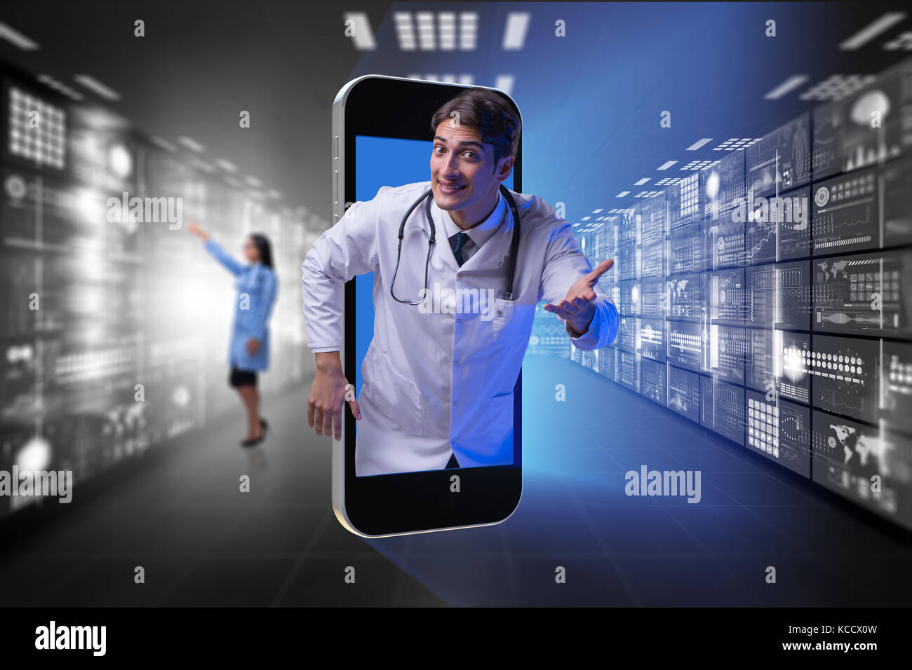 Telemedicine concept with doctor and smartphone Stock Photo - Alamy