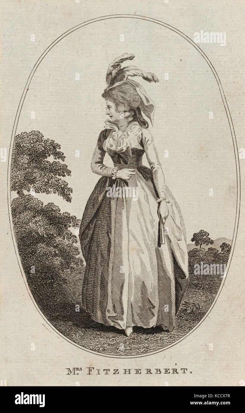 Drawings and Prints, Print, Mrs. Fitzherbert, The Lady's Magazine, Engraver, Sitter, J. Cook, Maria Anne Fitzherbert, British Stock Photo