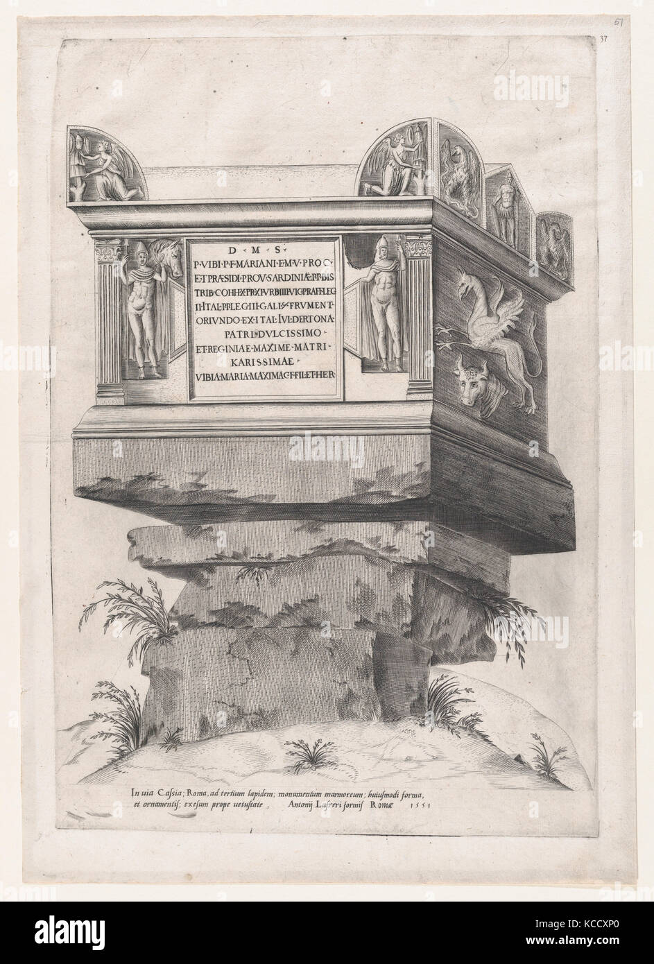 Speculum Romanae Magnificentiae Sepulchre of Vibius, Anonymous, 1551 Stock Photo Alamy